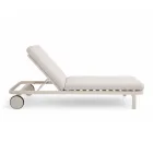 Outdoor Lounger in Aluminium and Fabric with Wheels - Solaria Viadurini