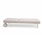 Outdoor Lounger in Aluminium and Fabric with Wheels - Solaria Viadurini