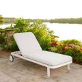 Outdoor Lounger in Aluminium and Fabric with Wheels - Solaria