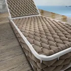 Outdoor Sunbed in Aluminium and Woven Fabric with Wheels - Reda Viadurini