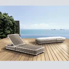 Outdoor Sunbed in Aluminium and Woven Fabric with Wheels - Reda Viadurini