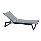 Outdoor Sunbed in Aluminium and Textilene with Retractable Wheels, 2 Pieces - Donkey Viadurini