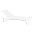 Outdoor Sunbed in Aluminium and Textilene with Retractable Wheels, 2 Pieces - Donkey Viadurini