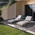 Outdoor Sunbed in Polyrattan with Wheels - Meredith Viadurini