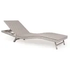 Outdoor Sunbed in Polyrattan with Wheels - Meredith Viadurini