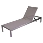 Outdoor Lounger Made of Anodized Aluminium and Textilene - Block Viadurini