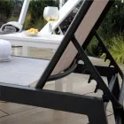 Outdoor Lounger Made of Aluminium and Textilene with 2 Wheels - Costume Viadurini