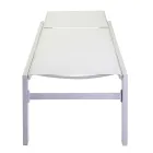 Outdoor Lounger Made of Aluminium and Textilene with 2 Wheels - Costume Viadurini