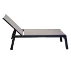 Outdoor Lounger Made of Aluminium and Textilene with 2 Wheels - Costume Viadurini