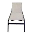 Outdoor Lounger Made of Aluminium and Textilene with 2 Wheels - Costume Viadurini