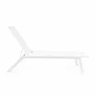 Reclining Outdoor Lounger with Aluminium and Textilene Wheels - Jewel Viadurini