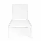 Reclining Outdoor Lounger with Aluminium and Textilene Wheels - Jewel Viadurini