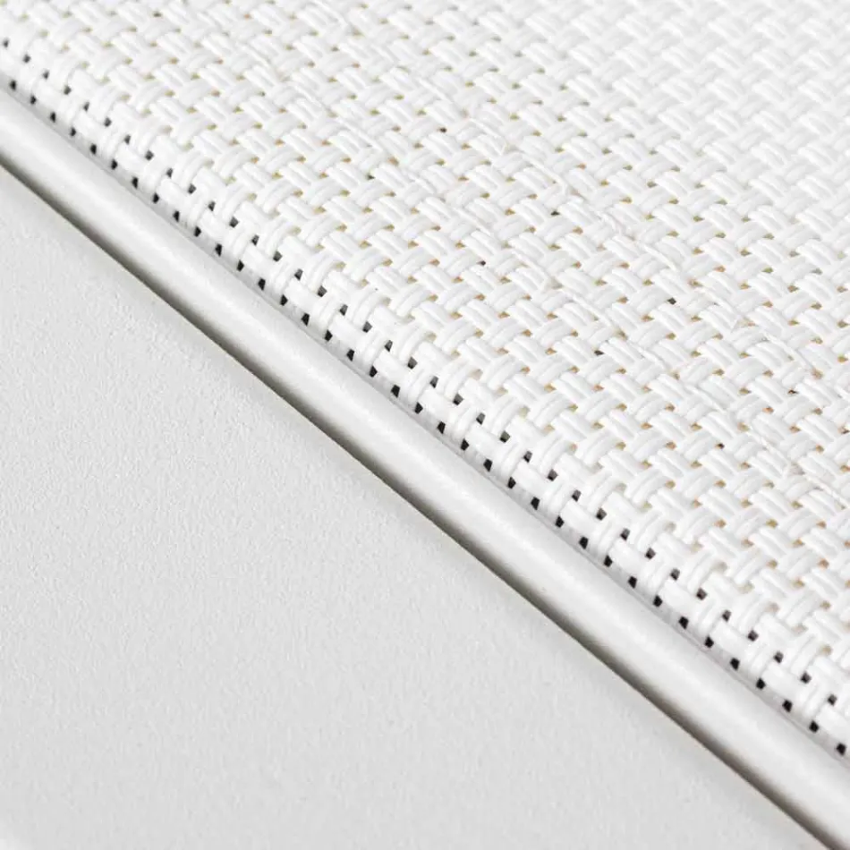 Reclining Outdoor Lounger with Aluminium and Textilene Wheels - Jewel Viadurini