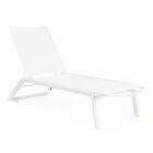 Reclining Outdoor Lounger with Aluminium and Textilene Wheels - Jewel Viadurini