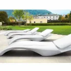 Design Chaise Longue Garden Lounger in White Plastic - Zoe by Mayyour Viadurini