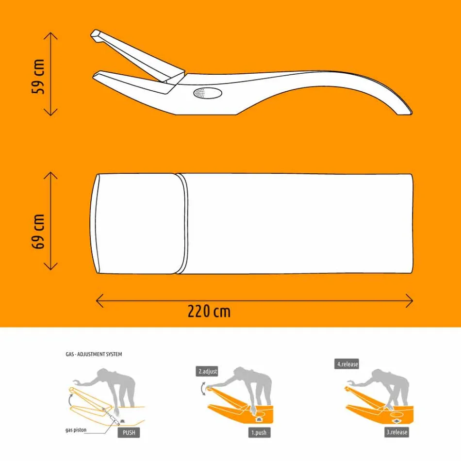 Design Chaise Longue Garden Lounger in White Plastic - Zoe by Mayyour Viadurini