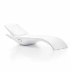 Design Chaise Longue Garden Lounger in White Plastic - Zoe by Mayyour Viadurini