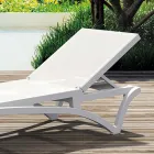 Polypropylene and Colored Textilene Stackable Garden Sunbed - Artelia Viadurini