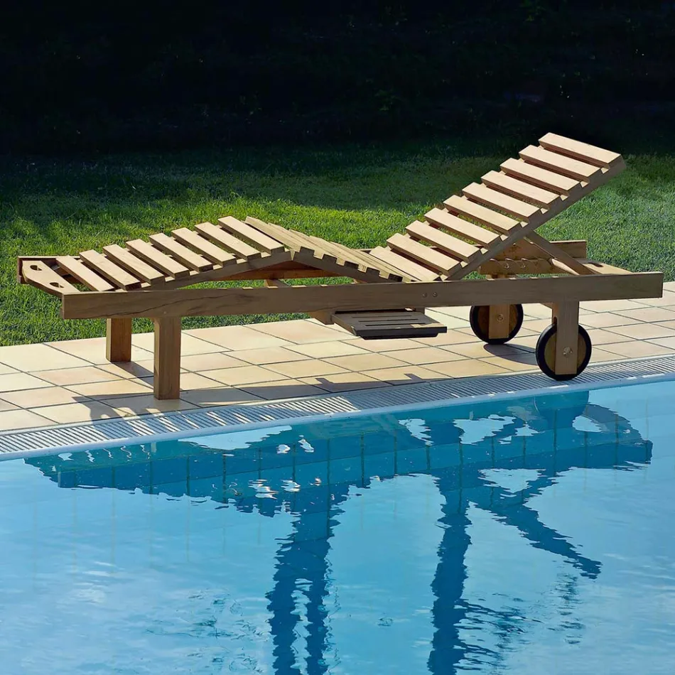 Garden daybed in natural teak wood - Yggdrasil Viadurini