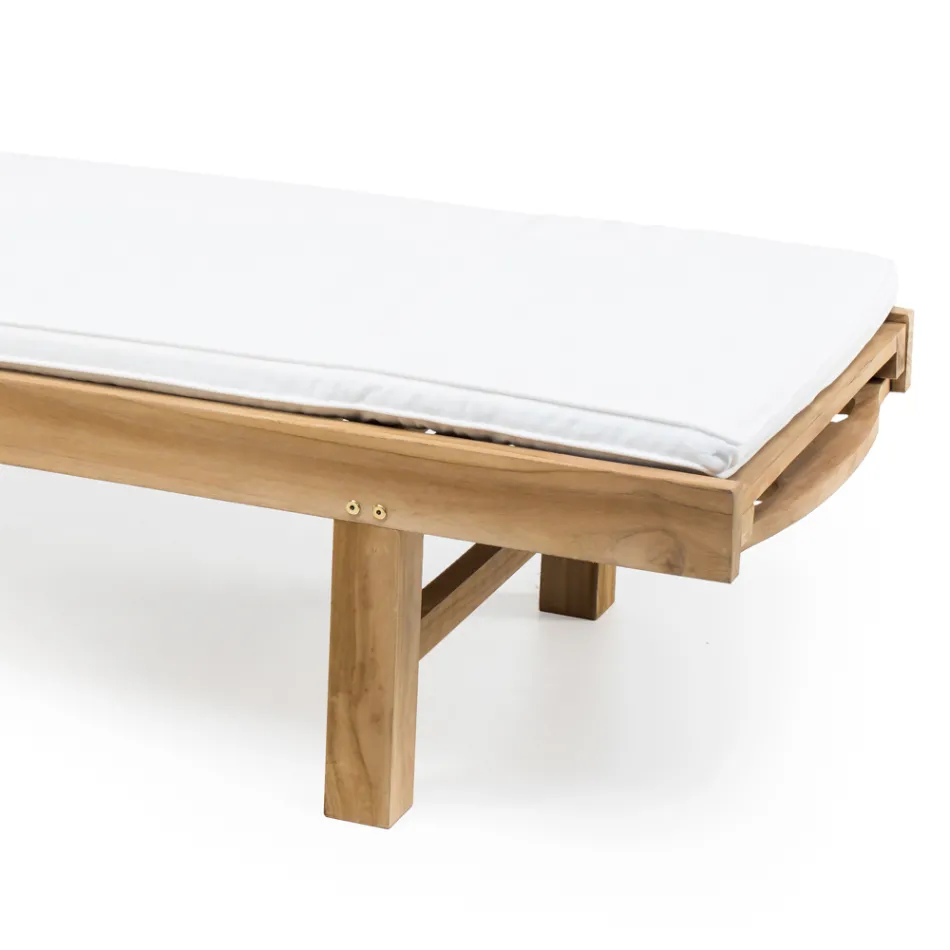 Garden Sunbed in Natural Teak Wood - Yggdrasil Viadurini