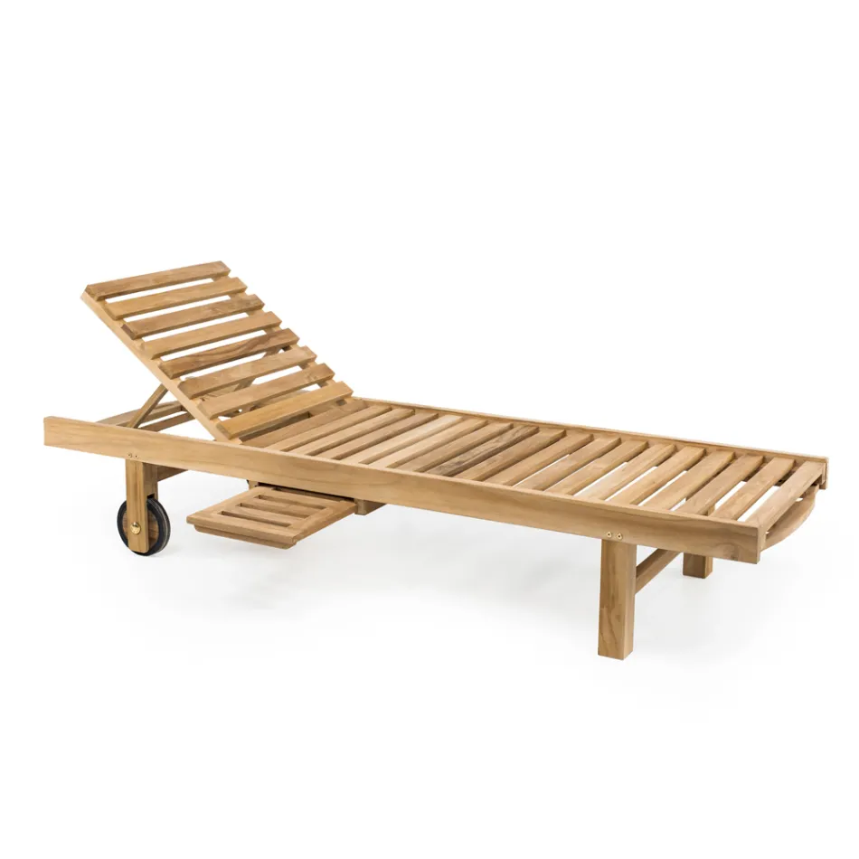 Garden daybed in natural teak wood - Yggdrasil Viadurini