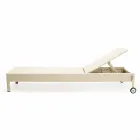 Poly Rattan Garden Lounger with Wheels - Sunbathe Viadurini