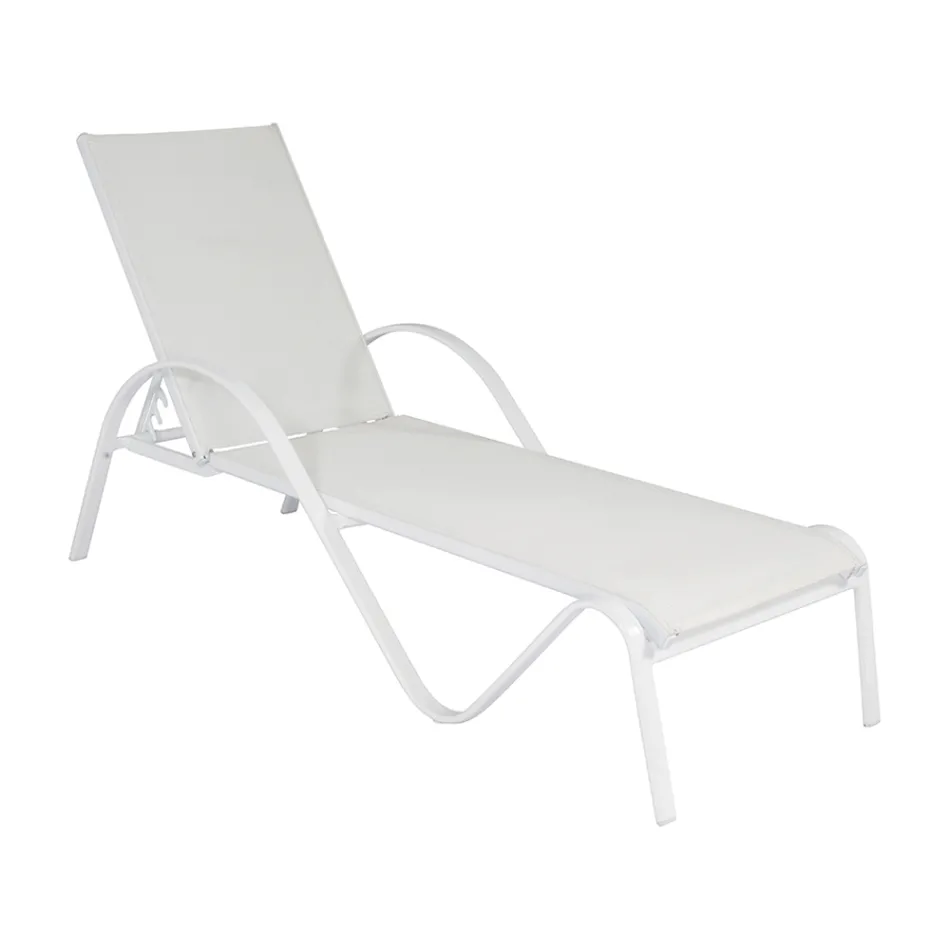 Stackable Garden Lounger in Aluminium and Textilene - Spero Viadurini