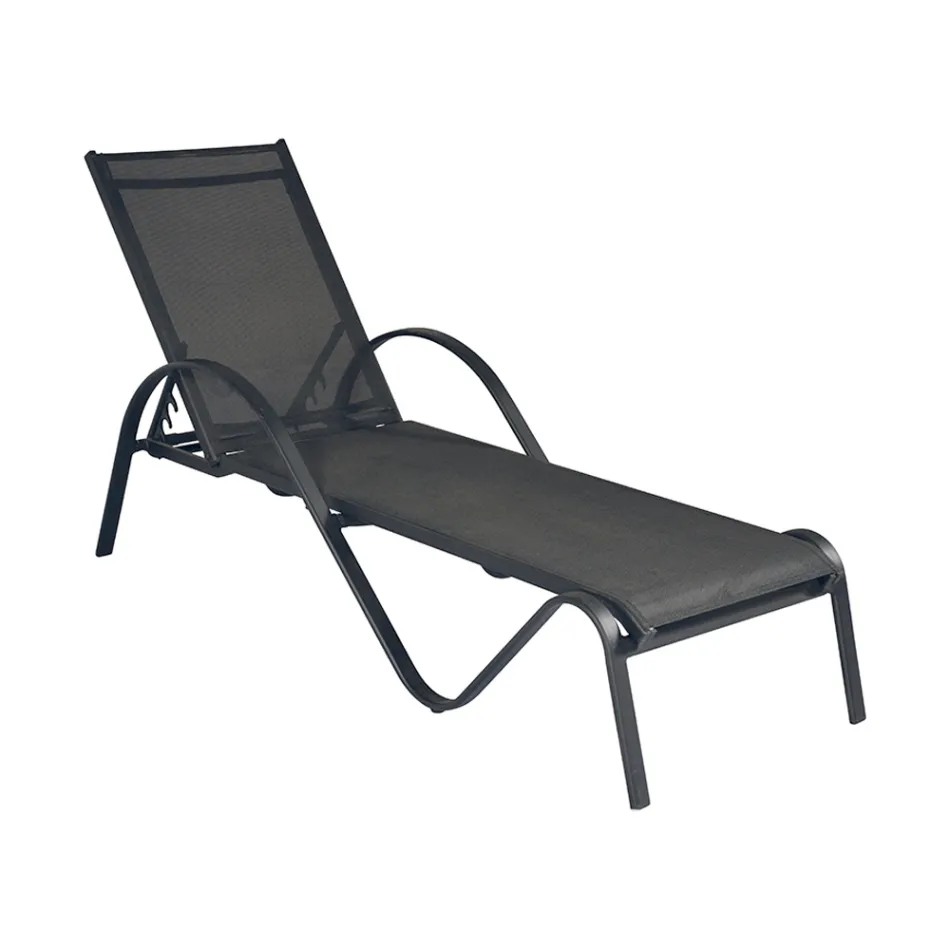 Stackable Garden Lounger in Aluminium and Textilene - Spero Viadurini