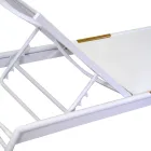 Aluminium and Textilene Cot with Polywood Insert - Ink Viadurini