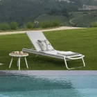 Aluminium and Textilene Cot with Polywood Insert - Ink Viadurini