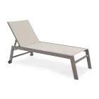 Modern Garden Sunbed in Aluminium with Wheels for Outdoors - Franz Viadurini