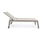 Modern Garden Sunbed in Aluminium with Wheels for Outdoors - Franz Viadurini
