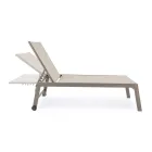 Modern Garden Sunbed in Aluminium with Wheels for Outdoors - Franz Viadurini