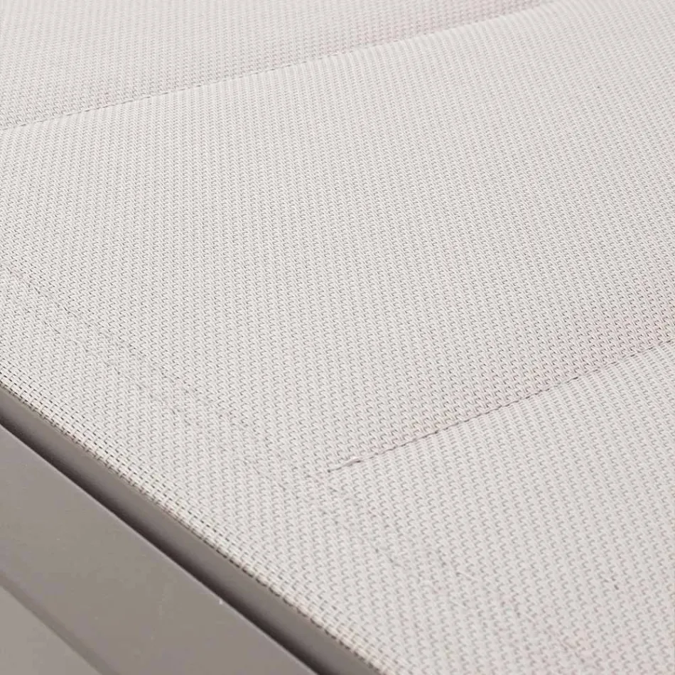 Modern Garden Sunbed in Aluminium with Wheels for Outdoors - Franz Viadurini