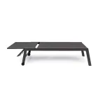 Modern Garden Sunbed in Aluminium with Wheels for Outdoors - Franz Viadurini