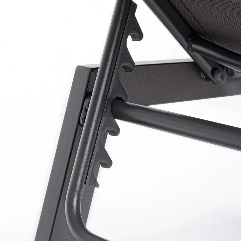 Modern Garden Sunbed in Aluminium with Wheels for Outdoors - Franz Viadurini