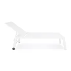 Modern Garden Sunbed in Aluminium with Wheels for Outdoors - Franz Viadurini