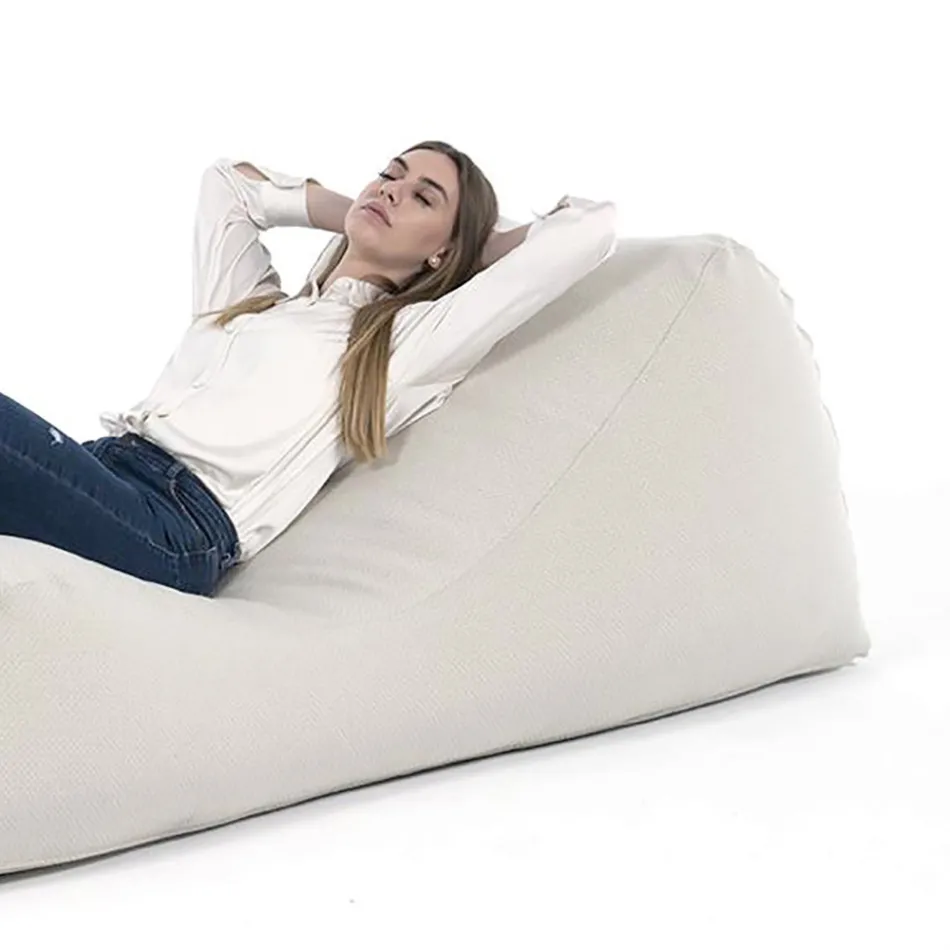 Maestrale Indoor Lounge Cot in Linen White Fabric Viadurini