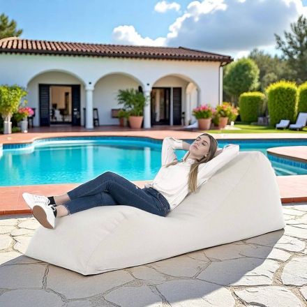 Maestrale Indoor Lounge Cot in Linen White Fabric Viadurini