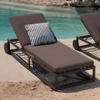 Garden Sun Lounger in Aluminium, Wheels and Reclining Backrest - Julie Viadurini