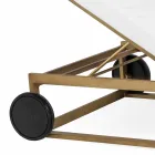 Garden Sun Lounger in Aluminium, Wheels and Reclining Backrest - Julie Viadurini