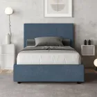 120x200 cm Bed with Rectangle Headboard in Microfiber Made in Italy - Brina Viadurini