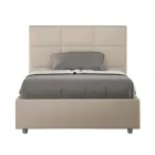 120x200 cm Bed with Rectangle Headboard in Faux Leather Made in Italy - Brina Viadurini