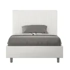 120x200 cm Bed with Headboard Decorated with Vertical Lines Made in Italy - Pattini Viadurini