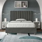 120x200 cm Microfiber Bed with Symmetrical Vertical Lines Made in Italy - Glove Viadurini