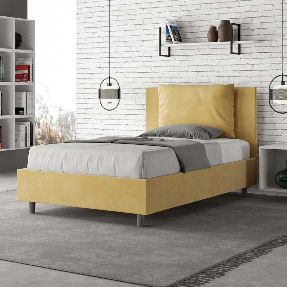 120x200 cm Bed Headboard with Microfiber Cushions Made in Italy - Olympics Viadurini