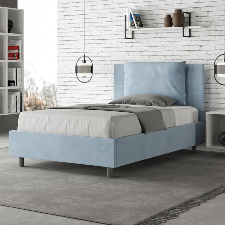 120x200 cm Bed Headboard with Microfiber Cushions Made in Italy - Olympics Viadurini