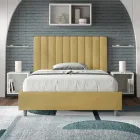140x200 cm Microfiber Bed with Symmetrical Vertical Lines Made in Italy - Glove Viadurini