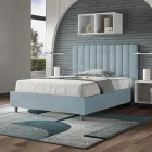 140x200 cm Microfiber Bed with Symmetrical Vertical Lines Made in Italy - Glove Viadurini
