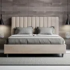 140x200 cm Microfiber Bed with Symmetrical Vertical Lines Made in Italy - Glove Viadurini